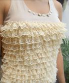 nadador coton bege em renda e rosinhas cetim