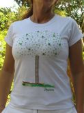 camiseta "árvore" em botões+ tachinhas...